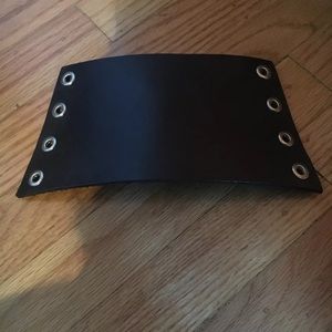 Black faux leather lace up Wristband adjustable size